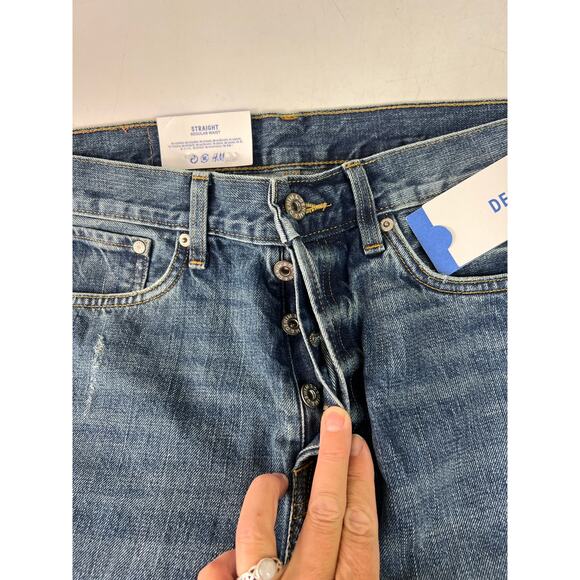 H&M &Denim Straight Regular Waist Jeans Size 32x32 CN175/82A NWT - Picture 4 of 16